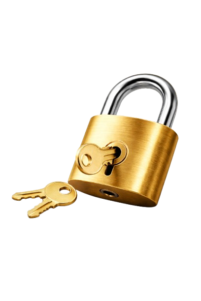 Cadenas orange avec clé 🔒🗝️