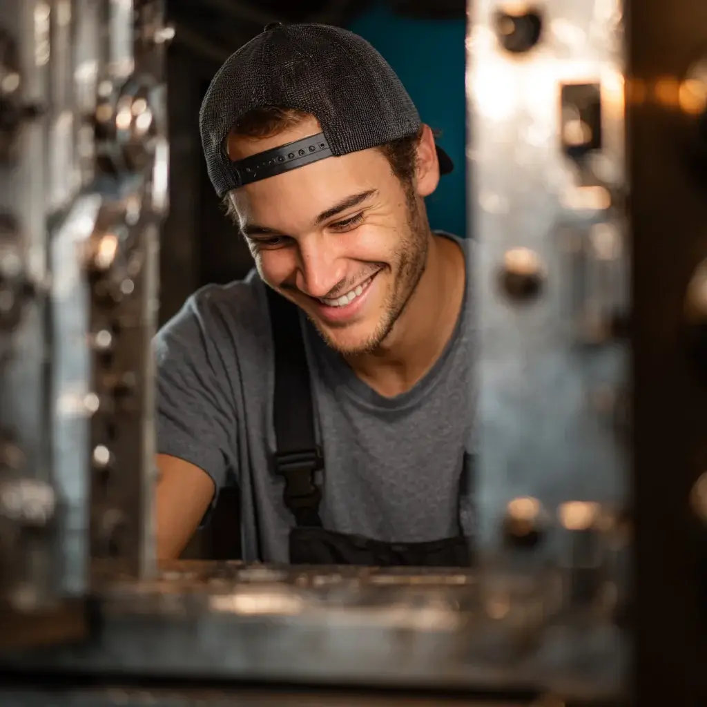 Un serrurier souriant ouvre un coffre-fort à Èze