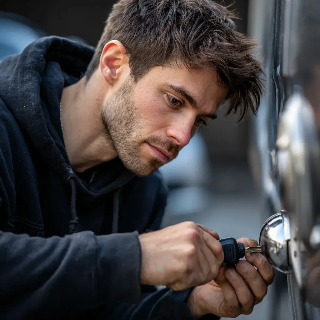 Serrurier souriant à Biot réparant une serrure de voiture 🚗🔑